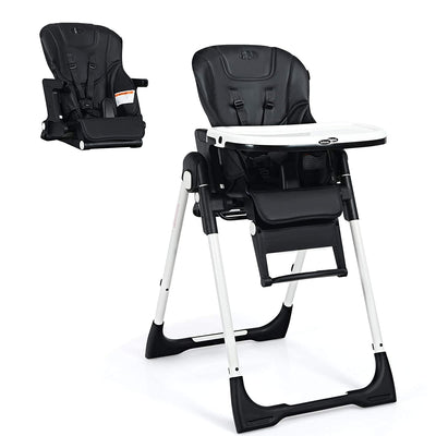 Silla alta ajustable 4 en 1 y asiento elevador - Negro