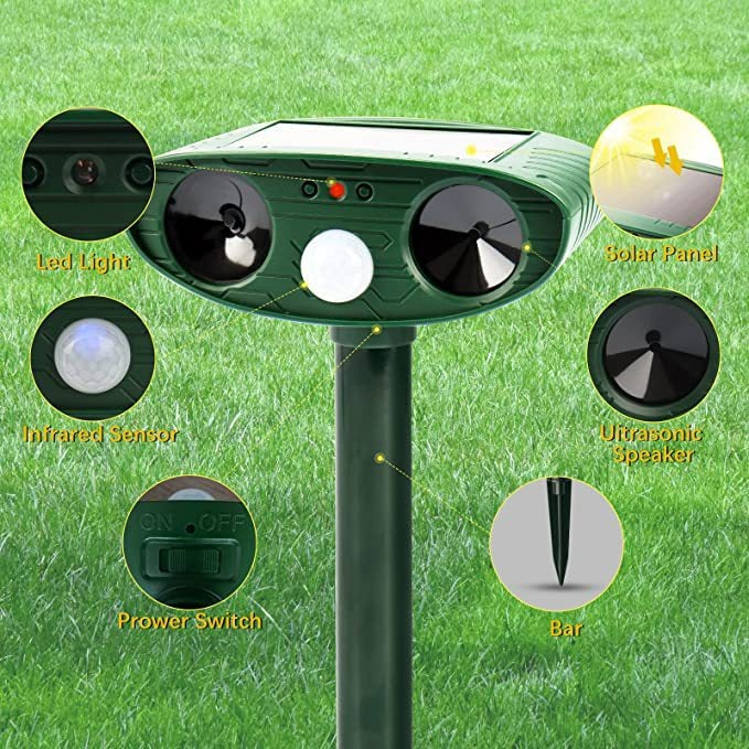 Solar Powered Animal Repellent Device