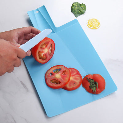Portable PP folding vegetable board kitchen double-sided plastic cutting board multi-purpose vegetable cutting board drainage board - Korvel