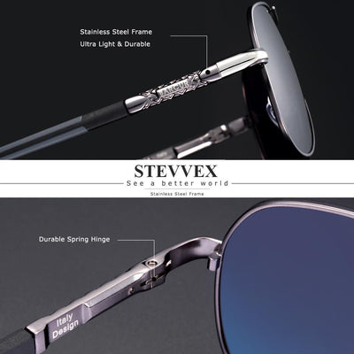 Lunettes de soleil aviateur polarisées de luxe avec protection UV400