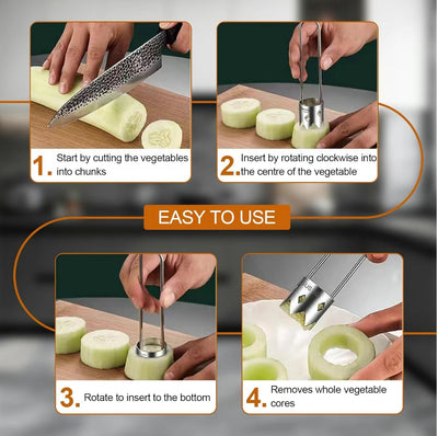 Seed Out Tool - 2-Piece Stainless Steel Corer Set