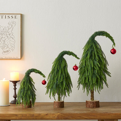Ornement de Bureau en Feuilles de Noël au Cou Tordu