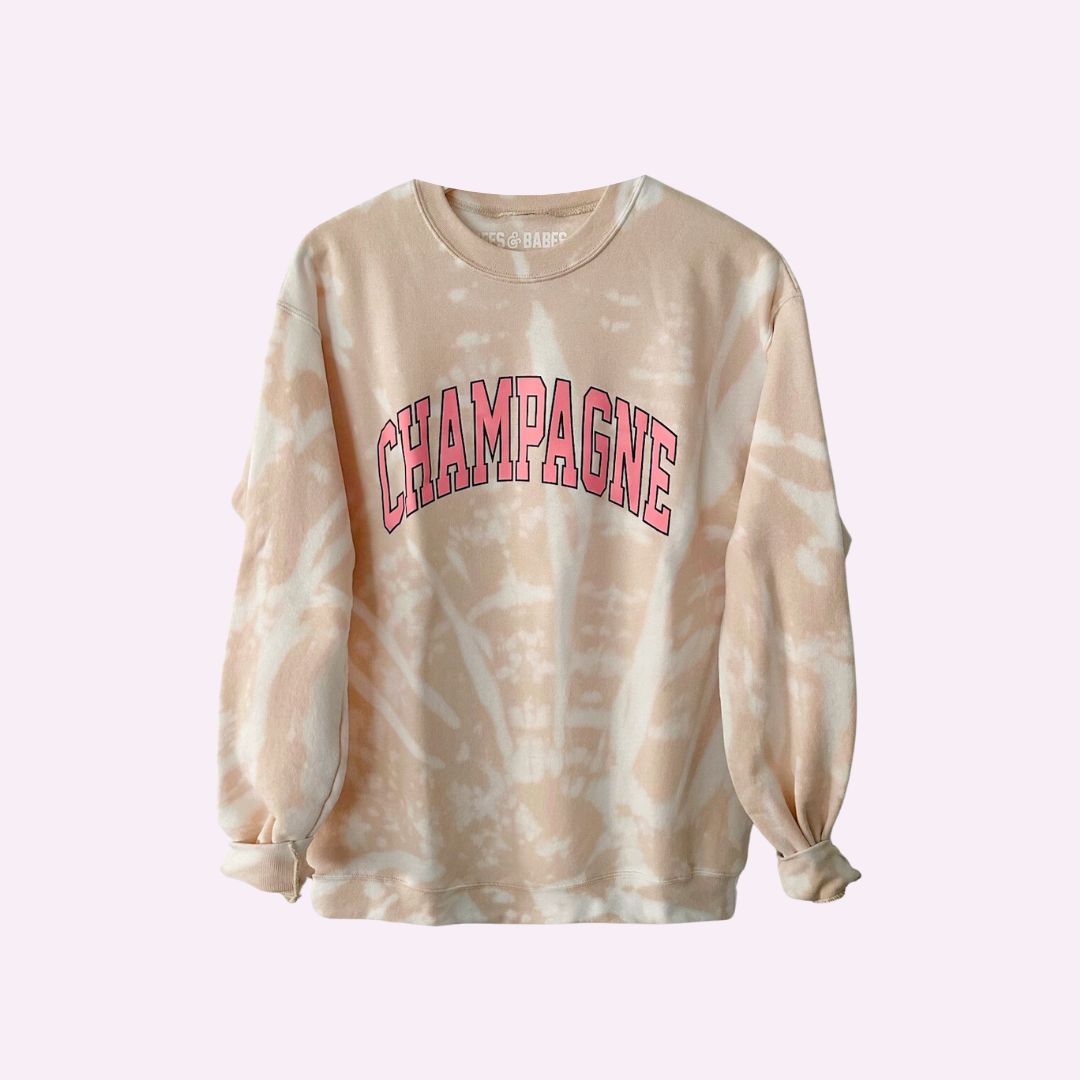 Sweatshirt tie-dye Champagne avec poignet personnalisable