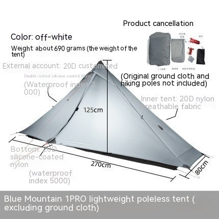 Tente de camping sans tige imperméable