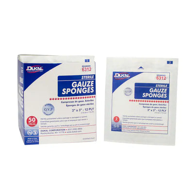 Esponjas de Gasa No Estériles Dukal, 3" x 3", 12 Capas (100 Unidades)