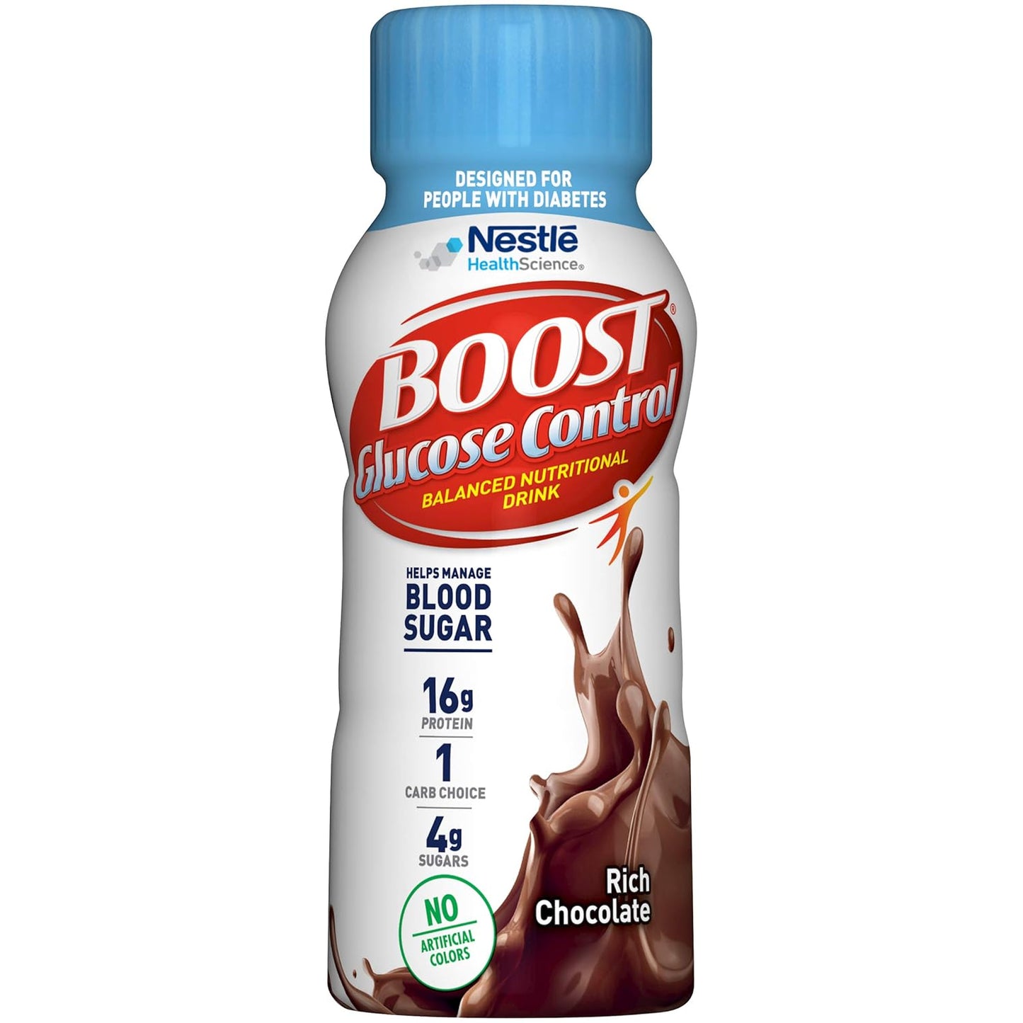 BOOST Control de Glucosa Bebida Nutricional Sabor Chocolate Rico - Paquete de 24