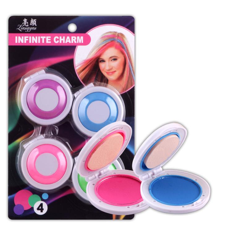 Set de Tiza para Cabello Temporal - 4 Colores Vibrantes para un Estilo Fácil