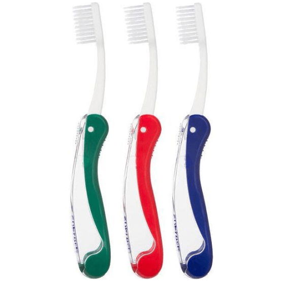 Brosse à dents de voyage SoFresh avec fil dentaire - Poils souples