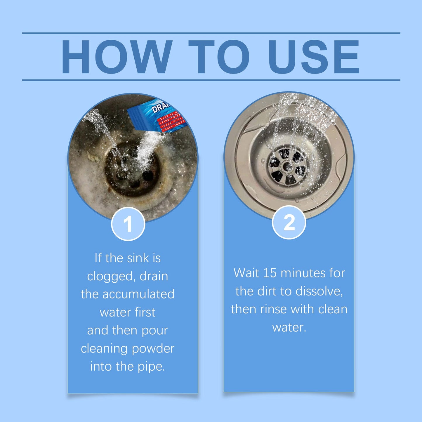 Pipe Dredging Cleaning Powder Clean Dissolves Drain Pipe Powder Oil, Clogs And Deodorizes - Korvel