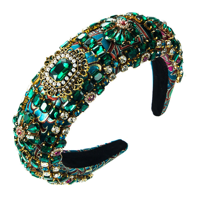 Baroque Court Style Embroidered Wide-Brimmed Headband