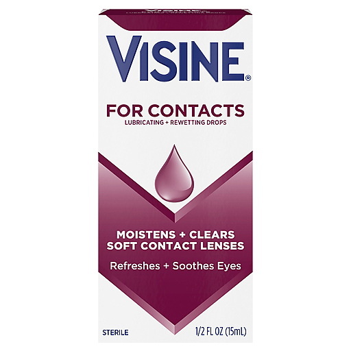 Visine For Contacts Sterile Lubricating Drops 0.5 oz