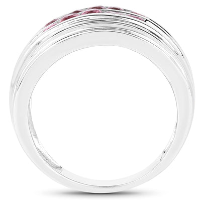 Bague en argent sterling .925 avec tourmaline rose véritable de 1,00 carat