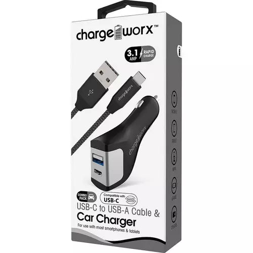 Cargador de coche Chargeworx USB-A + USB-C