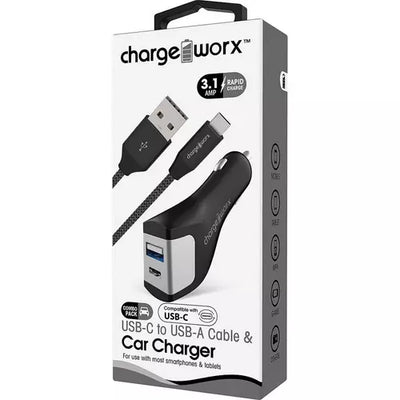 Chargeworx USB-A + USB-C Car Charger