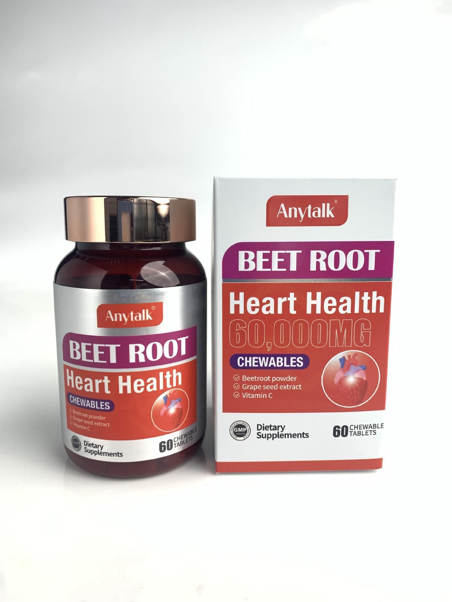 Tabletas masticables de remolacha para la salud del corazón