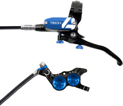 Hope Tech 4 V4 Disc Brake and Lever Set - Rear Hydraulic Blue
