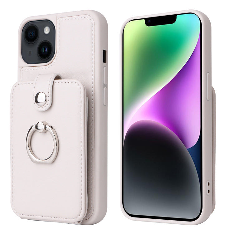 Suitable for iPhone 14 wallet phone case Apple 13 Promax flip cover protective case accordion card insertion phone leather case - Korvel