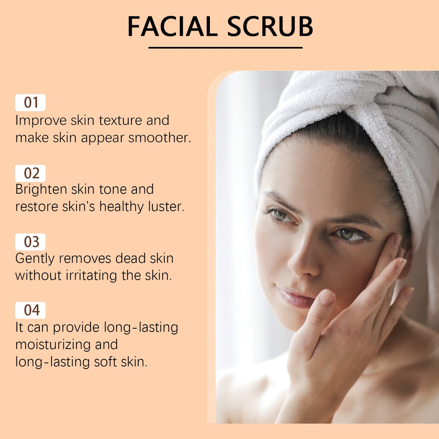 Facial Scrub Gently Cleanses Facial Skin, Exfoliates, Moisturizes, Moisturizes And Brightened - Korvel