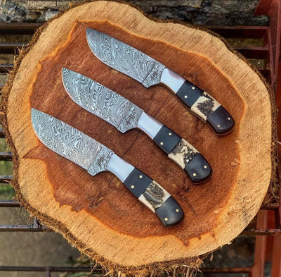 Premium Handmade Damascus Steel Hunting and Skinning Knives - Korvel