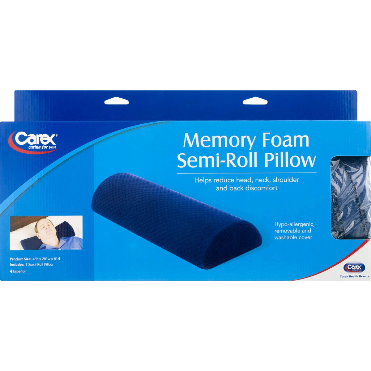 Carex Semi Roll Pillow for Comfort and Support