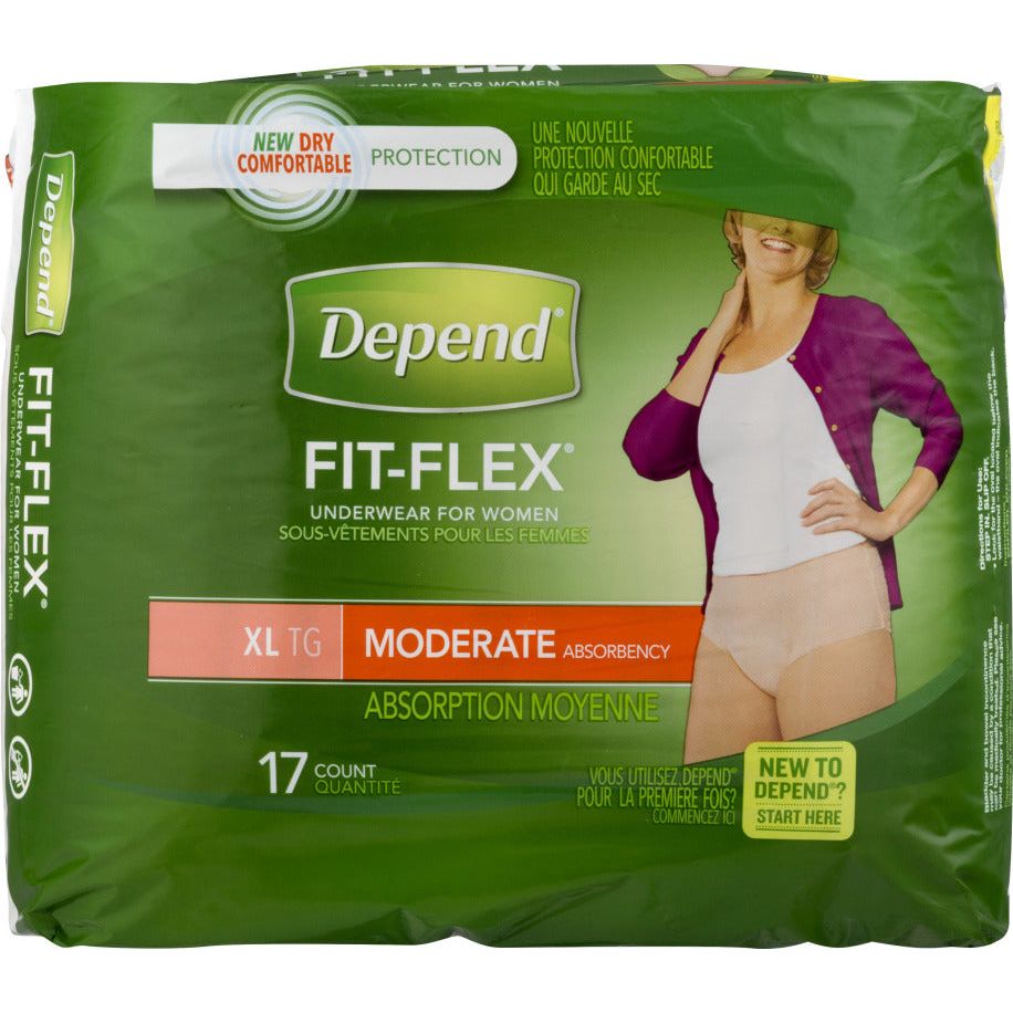 Sous-vêtements Depend Fit-Flex pour femmes, XL - Absorption modérée