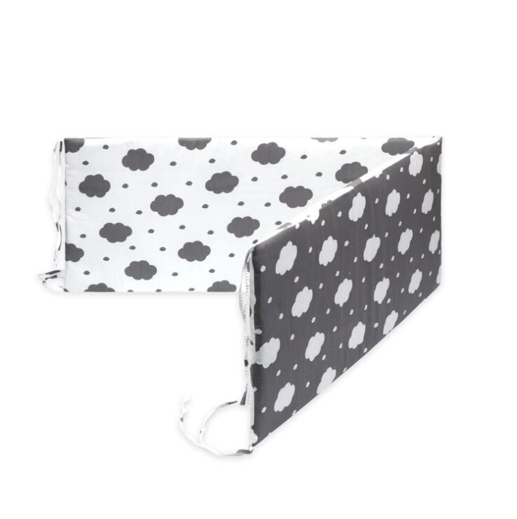 Print Baby Bed Bumper Double-faced Detachable Newborn Crib Around Cot Protector Kids Room Decor - Korvel