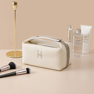 Premium Canvas Makeup Bag - Stylish & Spacious Storage