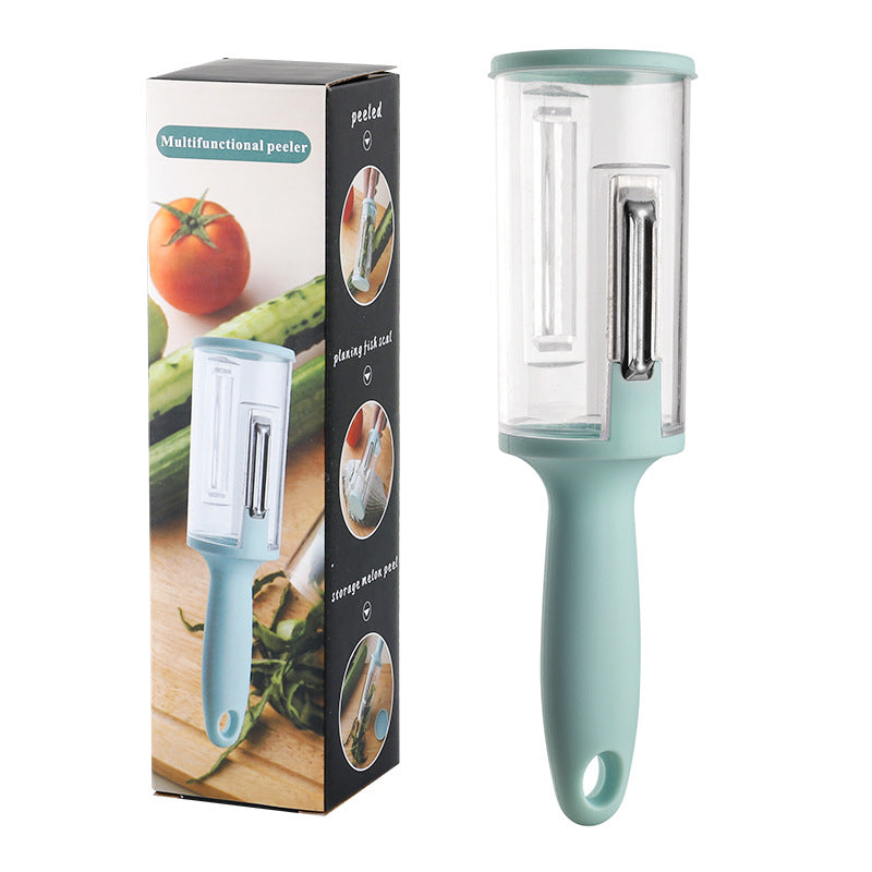 Éplucheur multifonctionnel avec boîte de rangement pour une cuisine sans effort