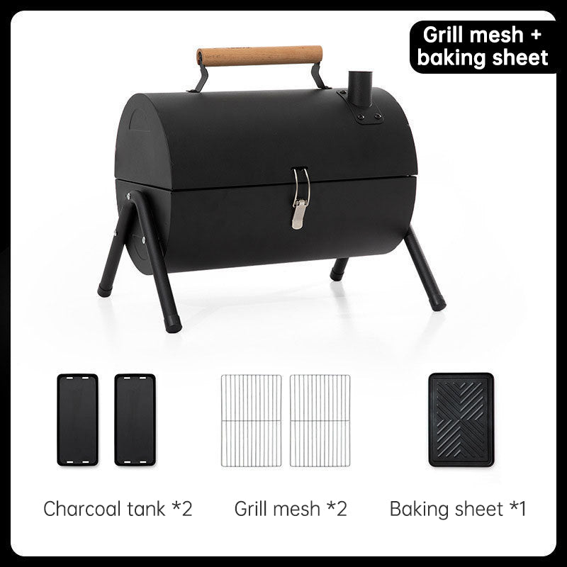 Gril à charbon portable double face