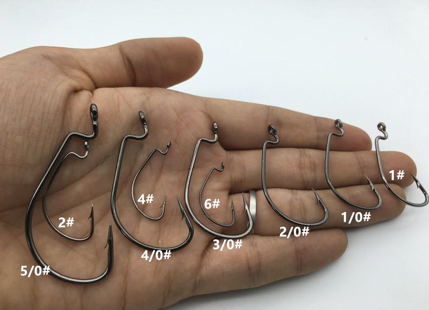 Rompin 20pcs Ganchos de Pesca Crank de Níquel Negro - Acero de Alto Carbono