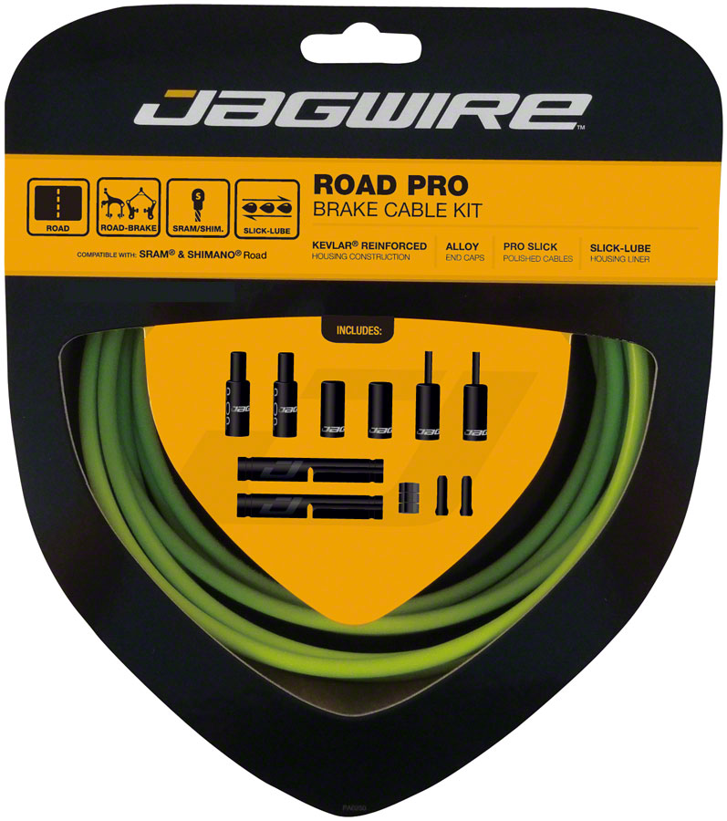 Kit de câble de frein Pro Jagwire pour vélos de route - Vert organique