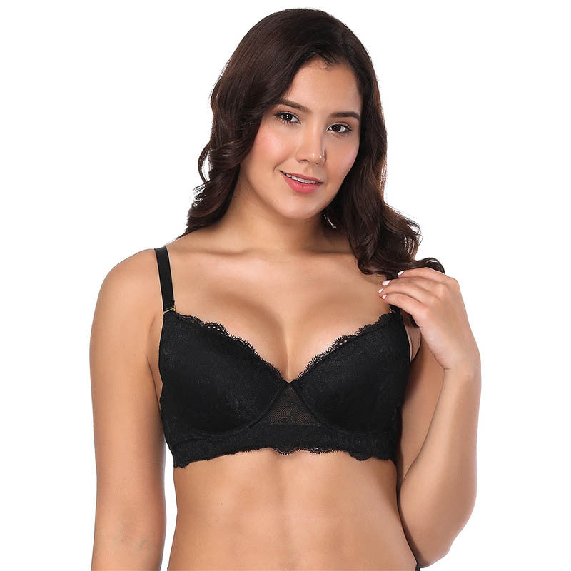 Elegant Lace Bra with Thin Molded Cups