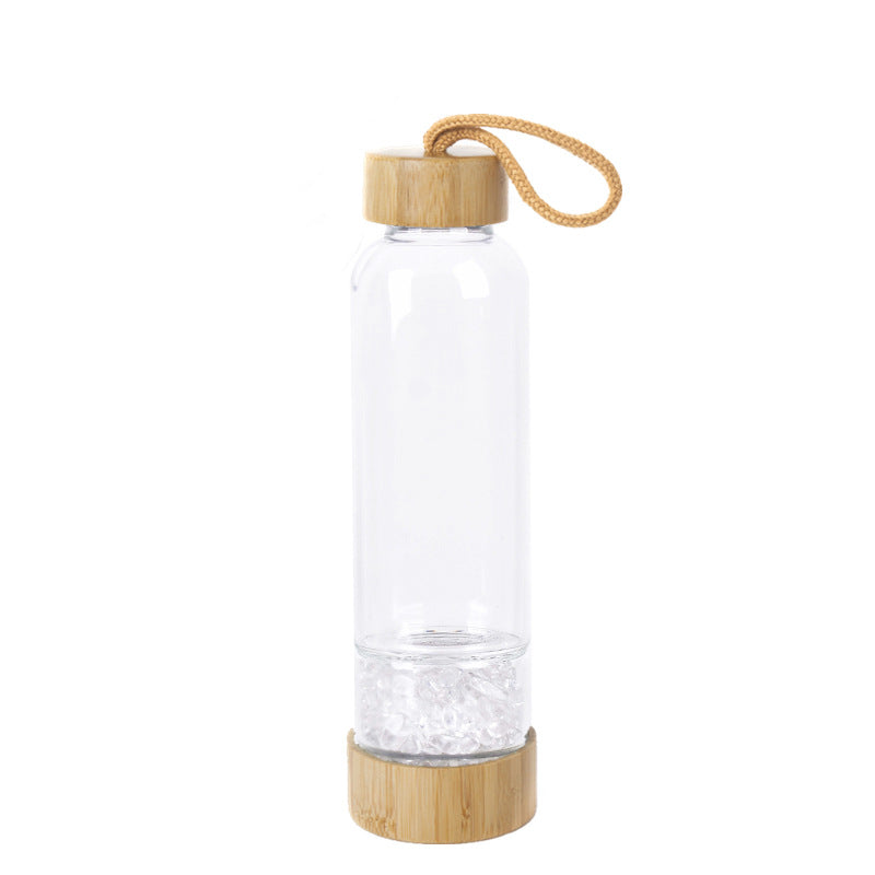 Bouteille d'eau en gravier de cristal naturel
