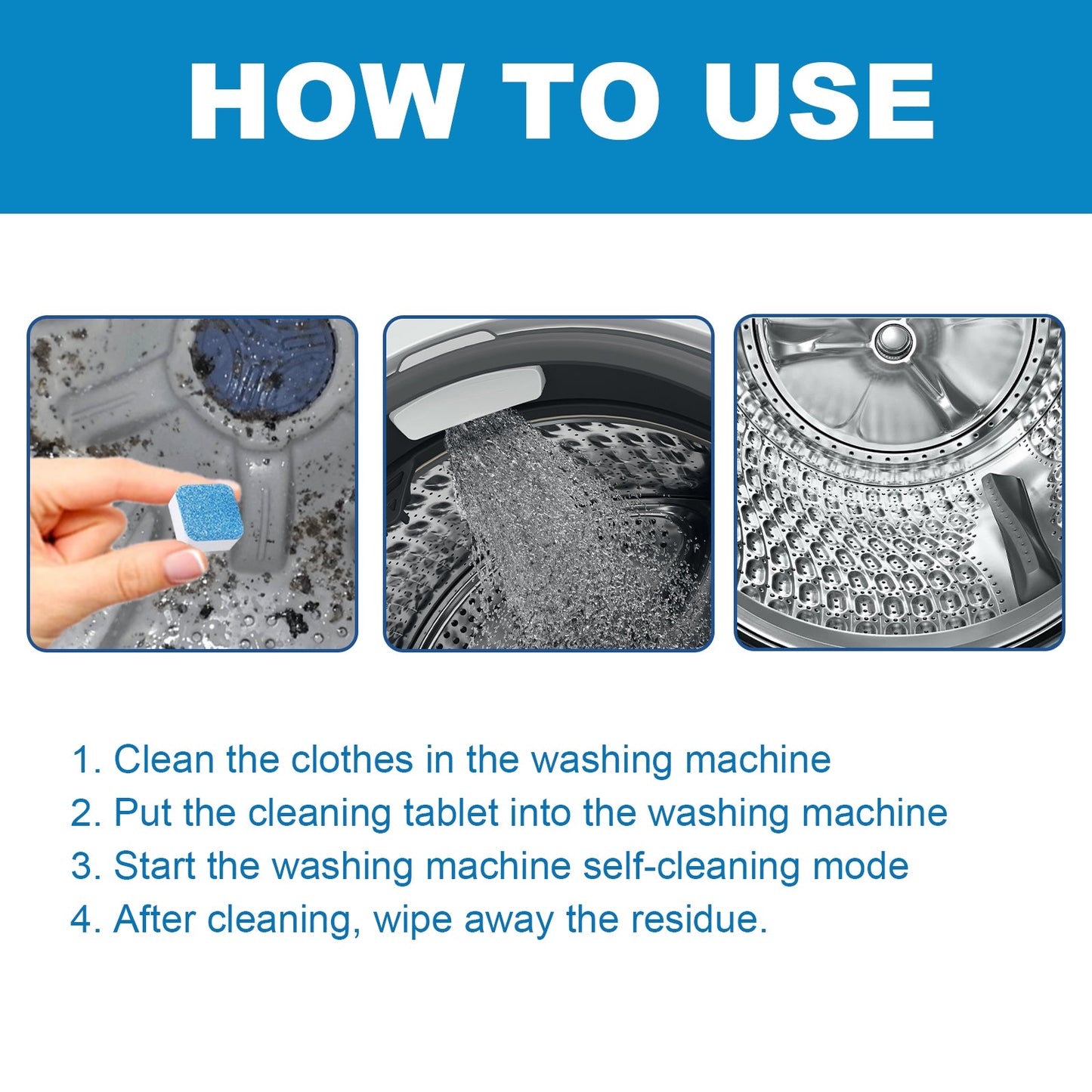 Washing Machine Cleaning Tablets, Rotary Wave Wheels For Household Washing Machine Slots Clean Odors And Dirt - Korvel