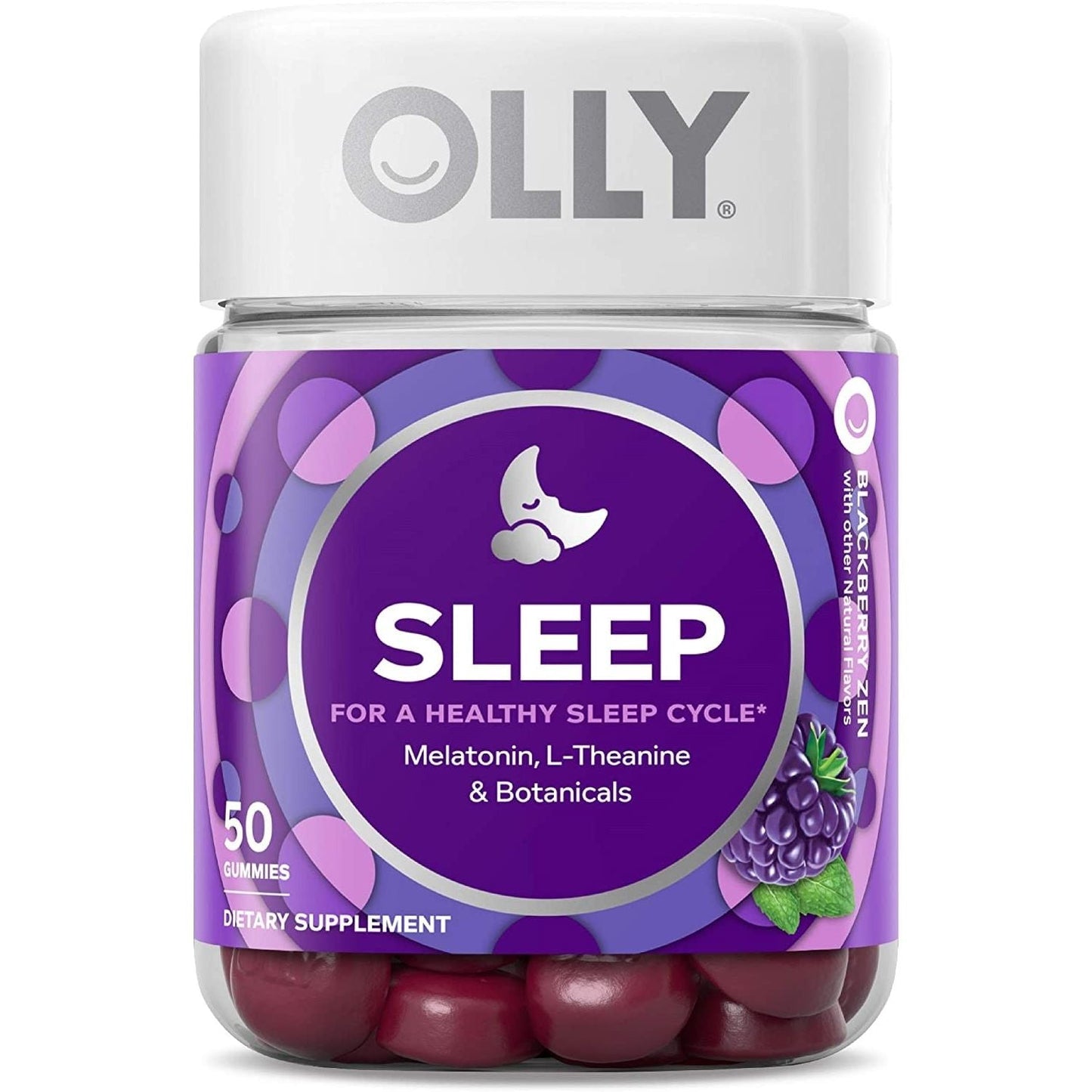 Suplementos de Gominolas OLLY para un Sueño Reparador – Blackberry Zen