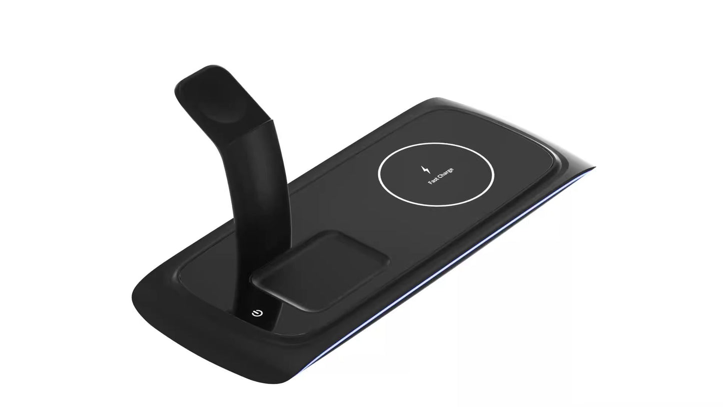 Three in one wireless charger suitable for Apple Watch, headphones, mobile phones, 15W wireless fast charging - Korvel