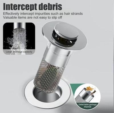 Premium Drain Sink Stopper with Hair Catching Filter