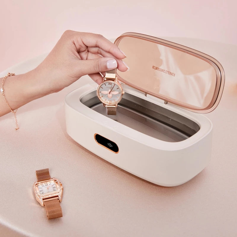 Ultrasonic Cleaner Jewelry Glasses Ultrasonic Cleaning Machine 45KHz High Frequency Vibration Bath Washer for Watch Makeup Brush - Korvel