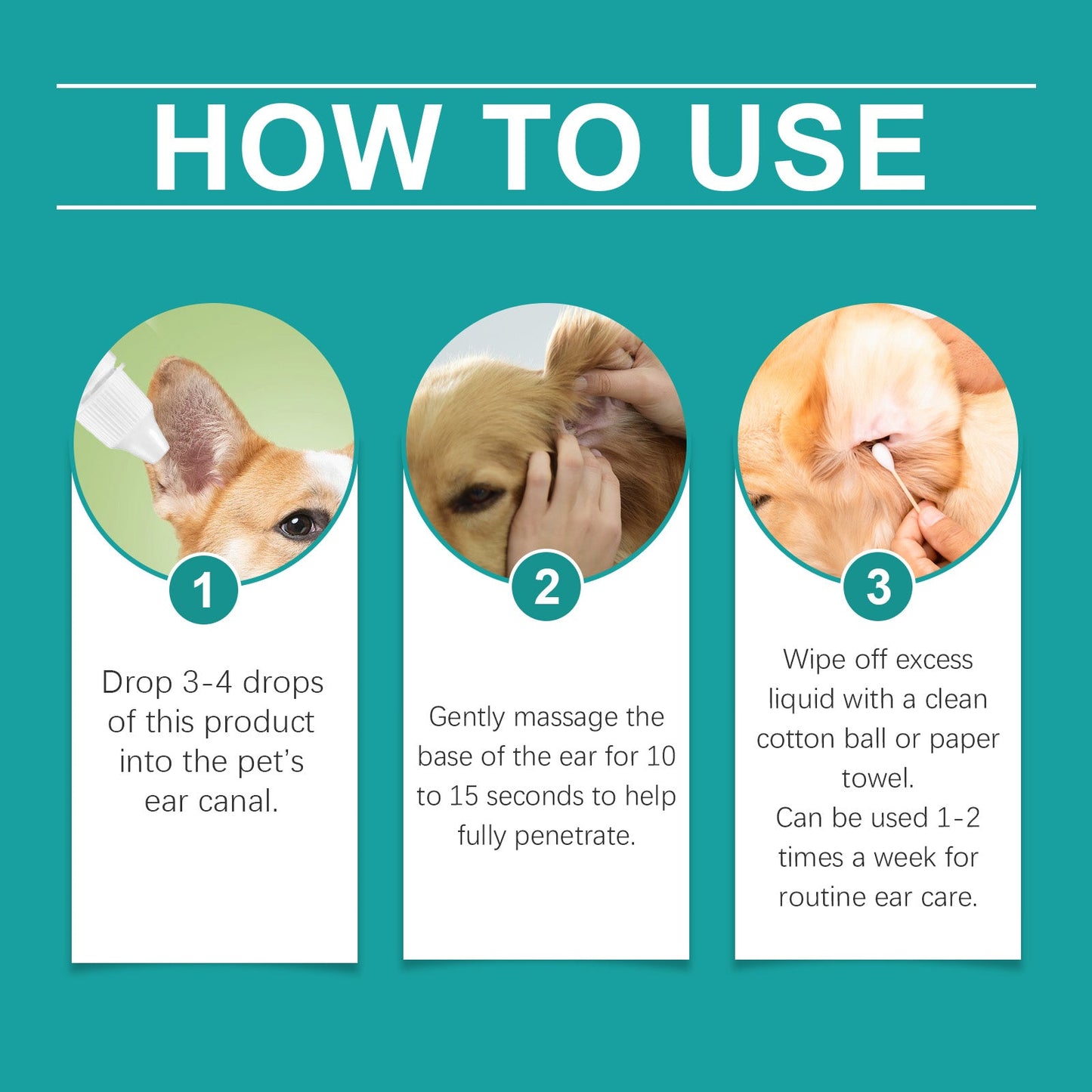 Premium Pet Ear Cleaning Wipes for Cats and Dogs