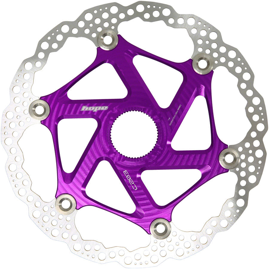 Rotor de freno de disco Hope MTB Floating Centre-Lock - 203mm Púrpura