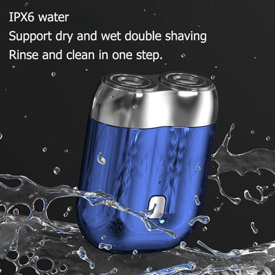 USB rechargeable electric washable shaver, men's dual blade mini travel portable shaver - Korvel