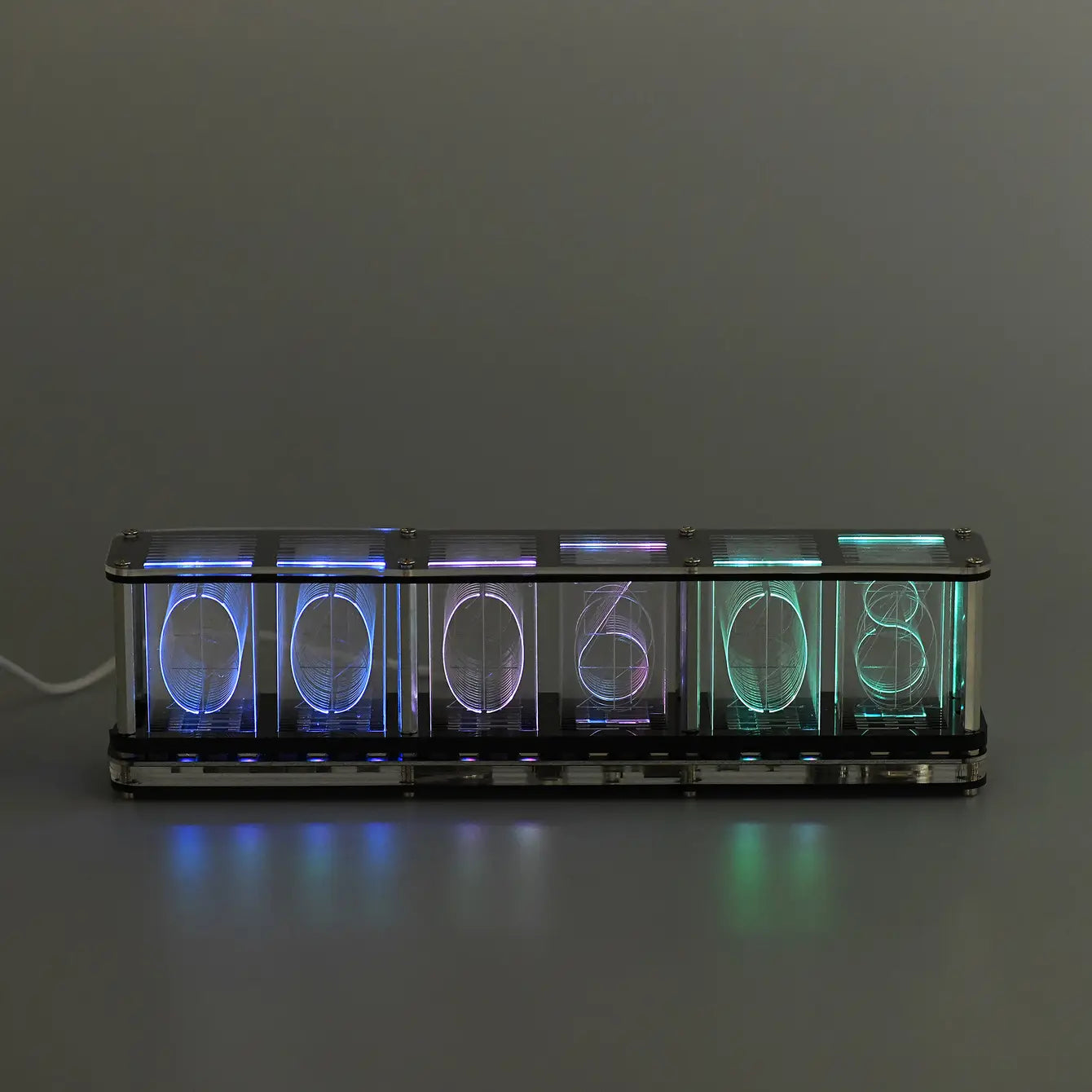 Vibrant RGB Aurora Tube Clock - Korvel