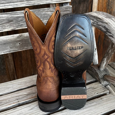 Ariat Men's Distressed Brown Wide Square Toe Boots - Korvel