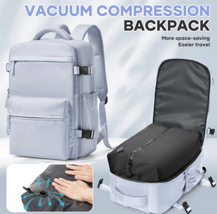 Mochila de compresión con bomba de vacío premium con sello de cremallera de logo personalizado
