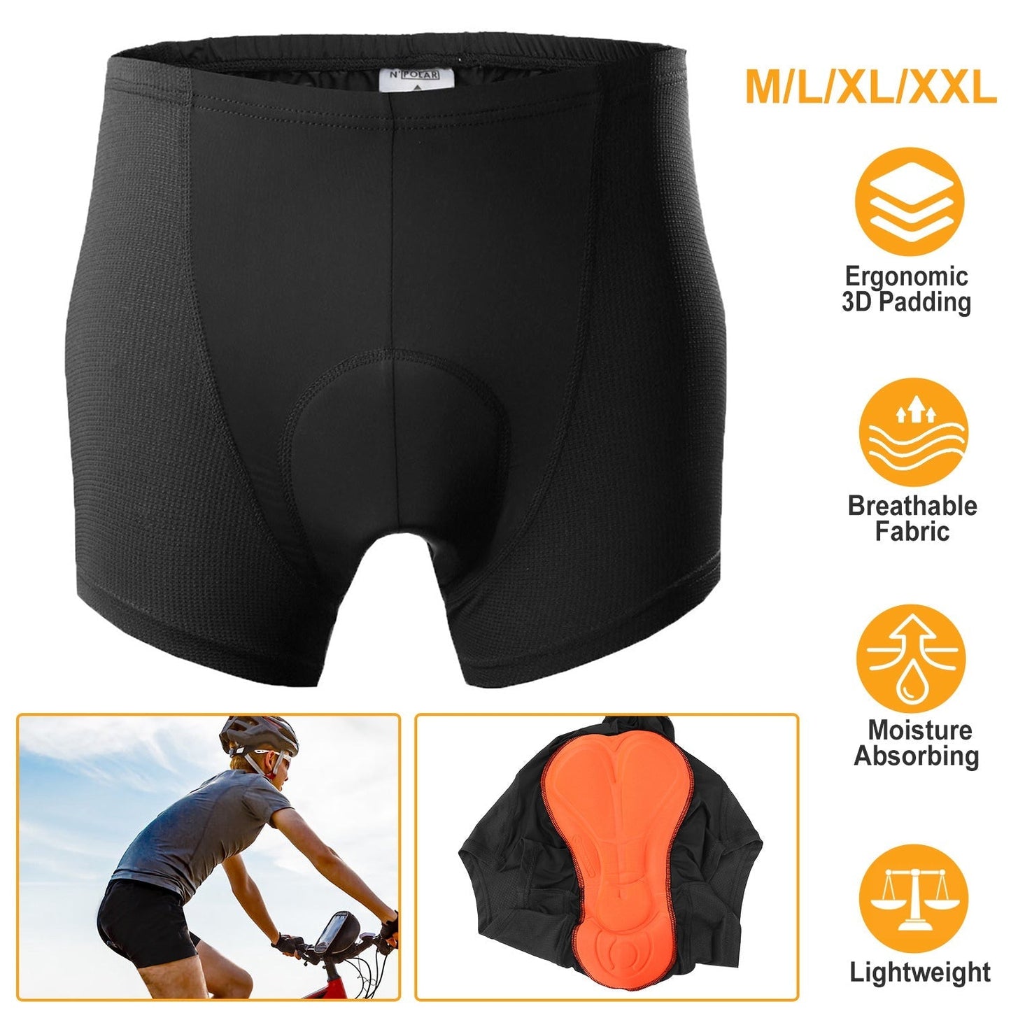 GBruno Men's Cycling Underwear Shorts