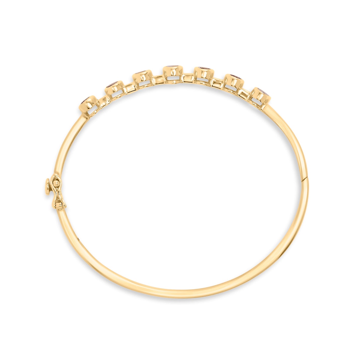 Pulsera de Bangle de Tanzanita y Diamante en Oro Amarillo de 14K