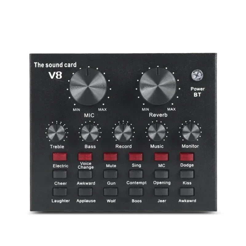 V8 Professional Sound Card and Podcast Equipment Bundle
