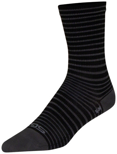 SockGuy SGX Black Stripes Athletic Socks - 6" Black Large/X-Large
