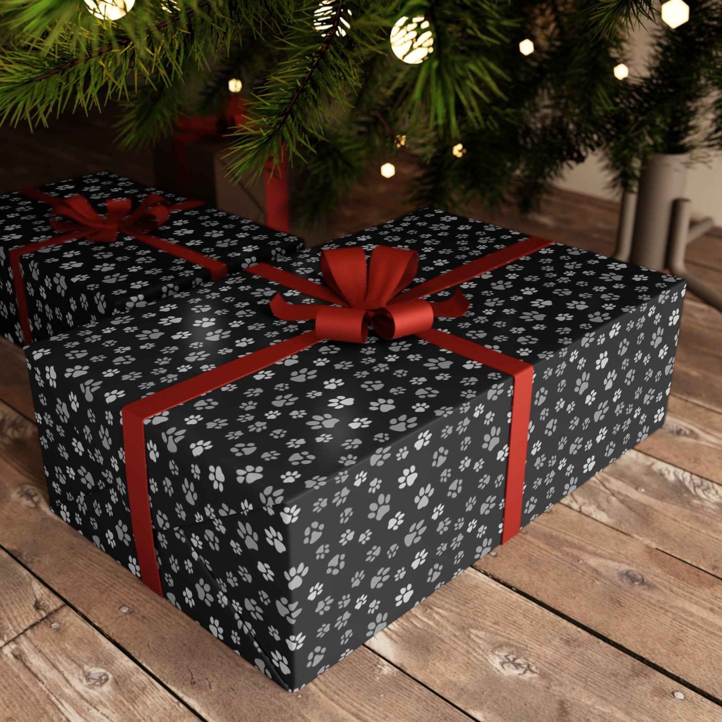 Papier Cadeau Noir Pattes
