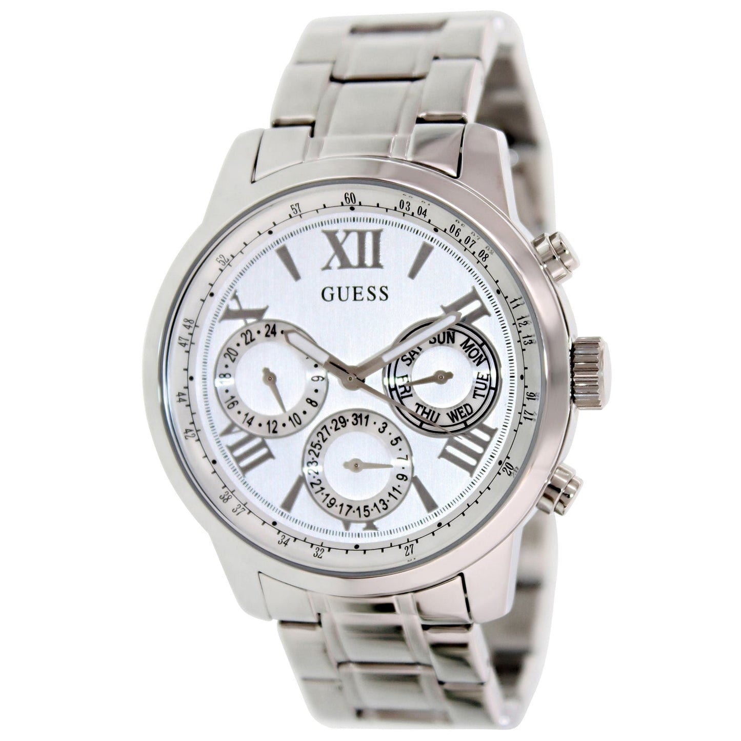 Reloj de Dial Plateado Multifuncional para Mujer Guess